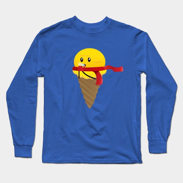 the little ice cream with the red scarf Long Sleeve T-Shirt by samuzai